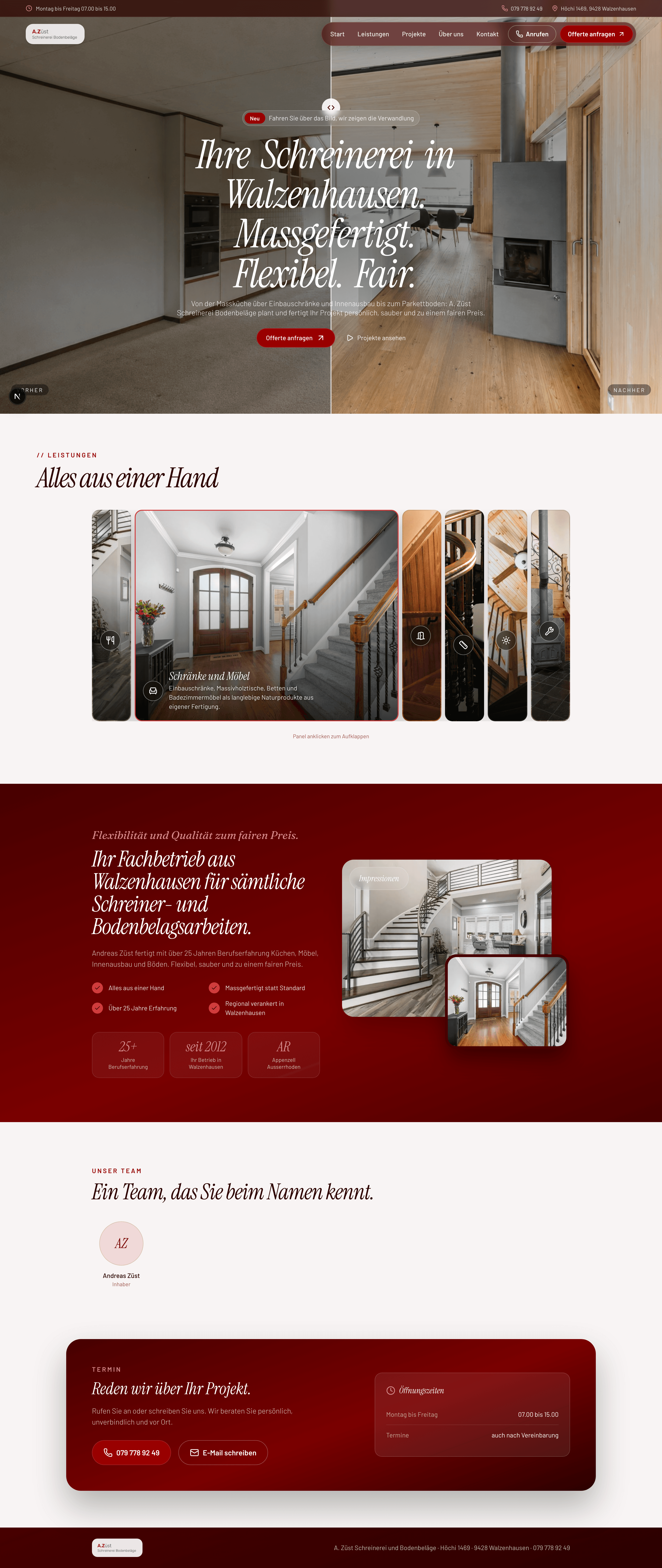 Entwurf der neuen Startseite